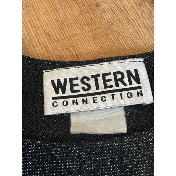 Western Connection tank top SMALL black and metallic knit - Picture 3 of 5